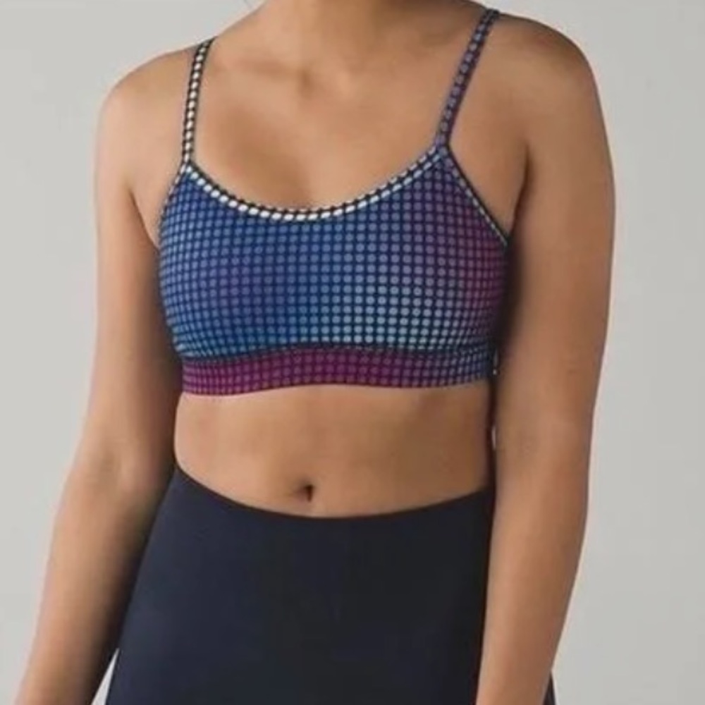 Lululemon Racer Back Flow Y Sports Bra Ombre Dotted Size 4 Racerback